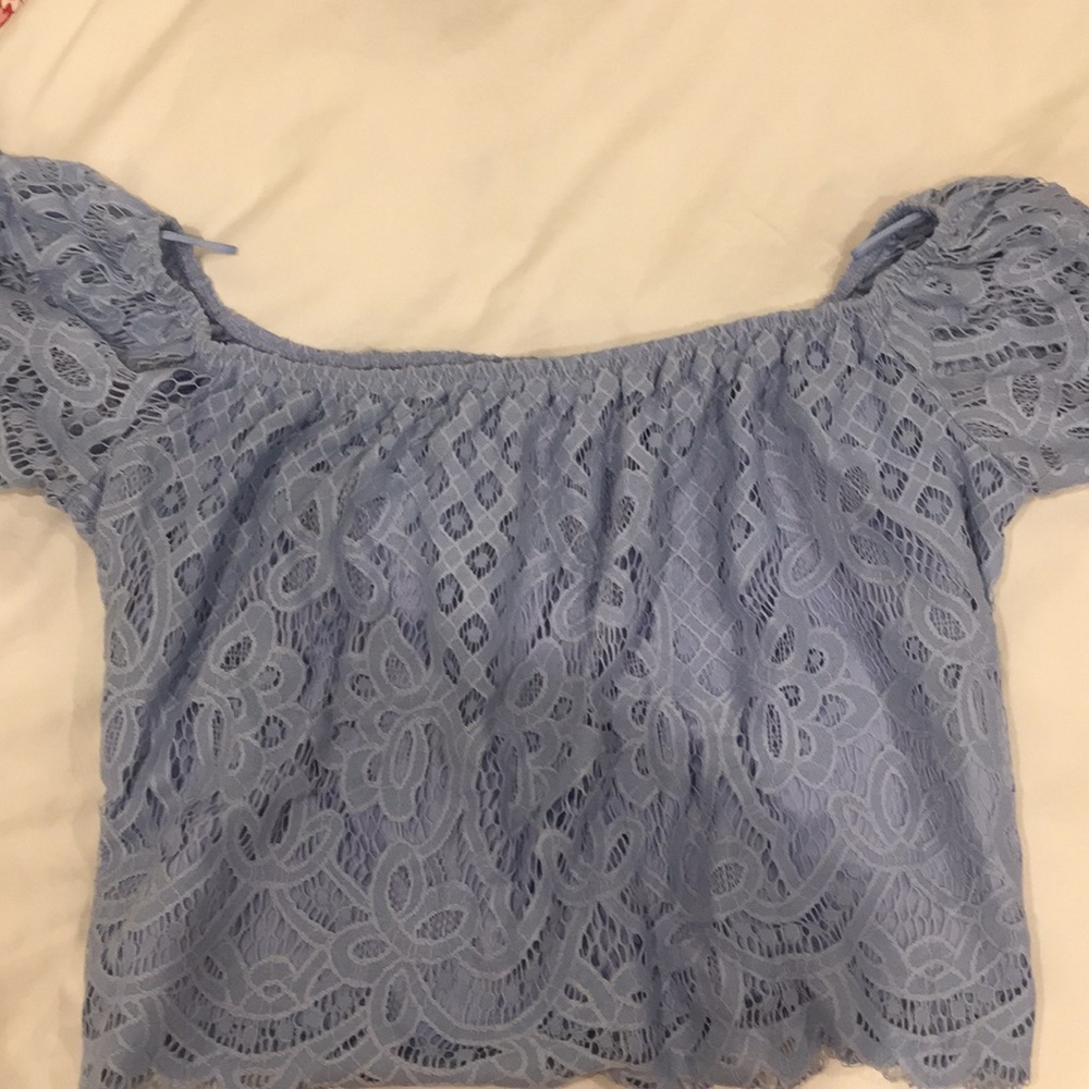 Express lace blue top